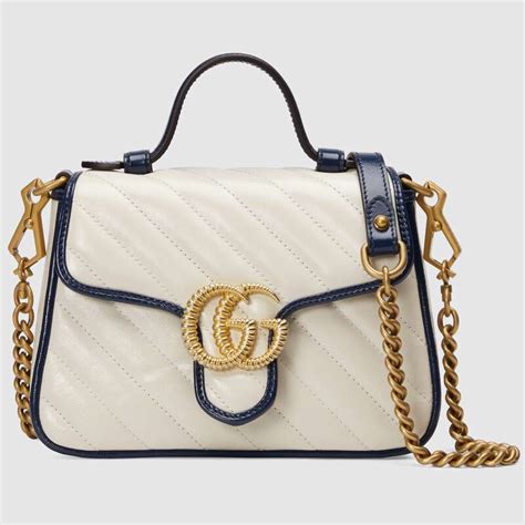 gucci shopping white bag|gucci white marmont bag.